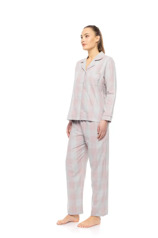 W1834 - Type - PYJAMA BUTTONED SOFT ROSE PLAID 3