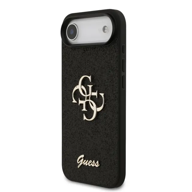 Guess PU Fixed Glitter 4G Metal Logo Case for iPhone Air Black 2
