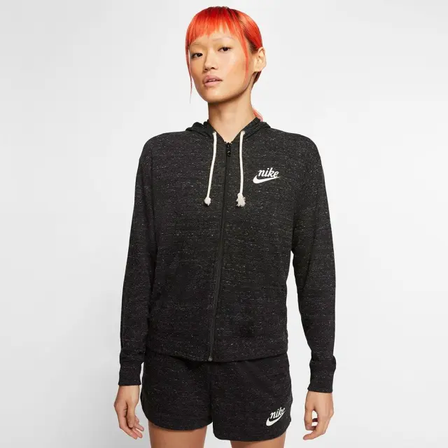 Nike Sportswear Gym Vintage Γυναικεία Φούτερ Ζακέτα με Κουκούλα Μαύρη CJ1694-010