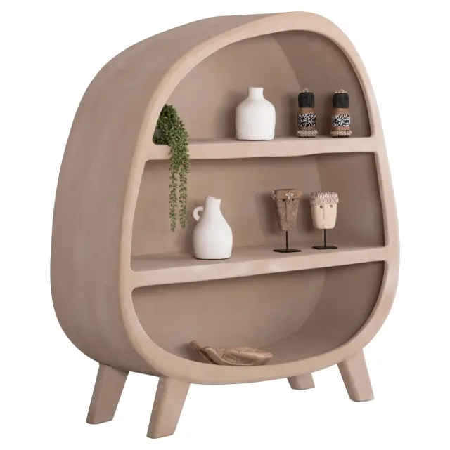 Ραφιέρα σειρά Santorini MDF σε καφέ χρώμα 120x38x133 εκ.