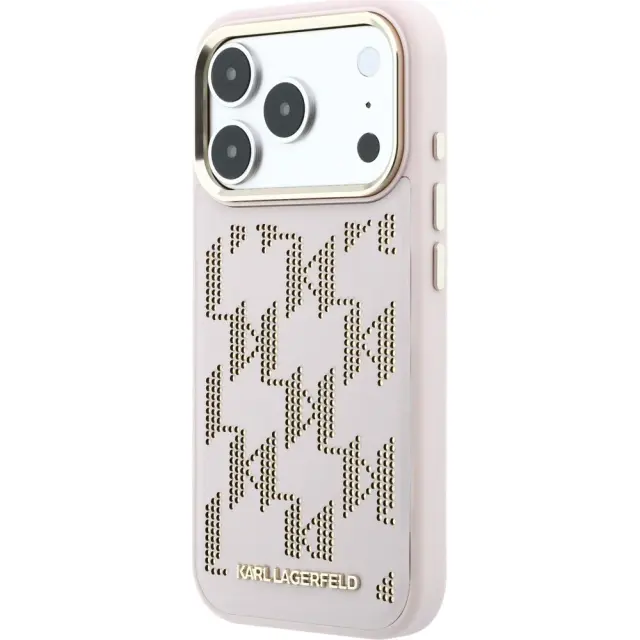 Karl Lagerfeld® Pu Perforated Monogram Magsafe Θήκη για Iphone 17 Pro/18 Pro-Pink