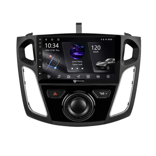VenCore Οθόνη Multimedia Android 15 9" PX5S Octa-Core 2GB/32GB IPS με Πρόσοψη, CarPlay, Android Auto και Υποστήριξη Κάμερας 360° για Ford Focus 2012-2018 – Μαύρη (3236-10005-0044B) 2