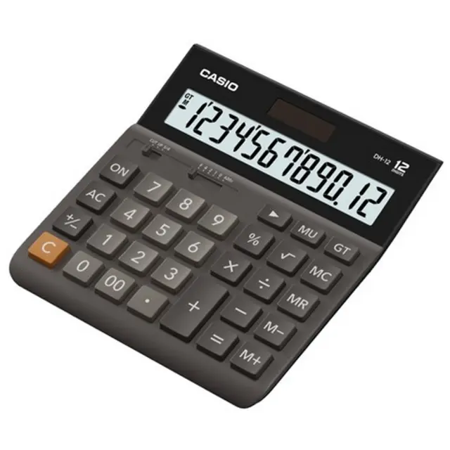 Αριθμομηχανή γραφείου Casio DH-12 ψηφ.μπαταρία/ηλιακό μαύρη