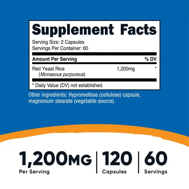 Nutricost Red Yeast Rice Capsules 1200 mg 2