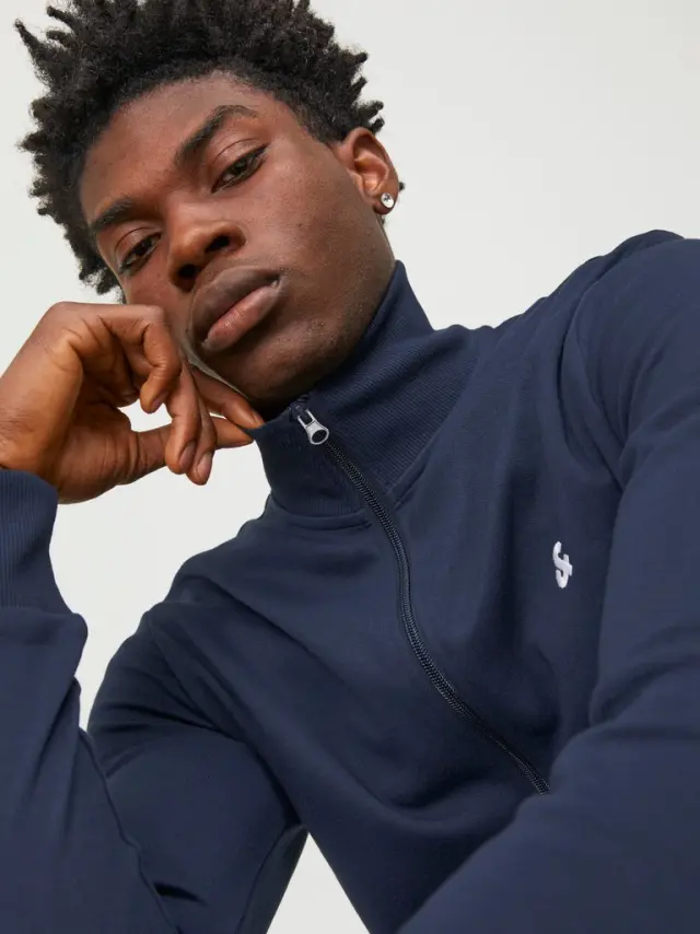 JJEPAULOS SWEAT ZIP NOOS navy blazer 2