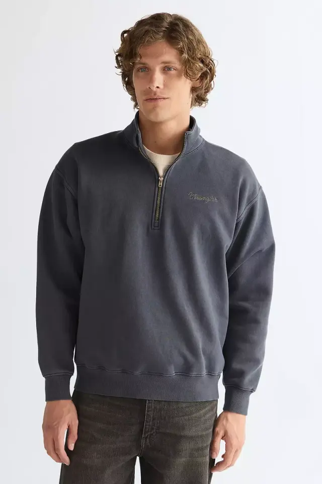 Wrangler Ανδρικό Φούτερ με Φερμουάρ 112378321 - Faded Black - XL