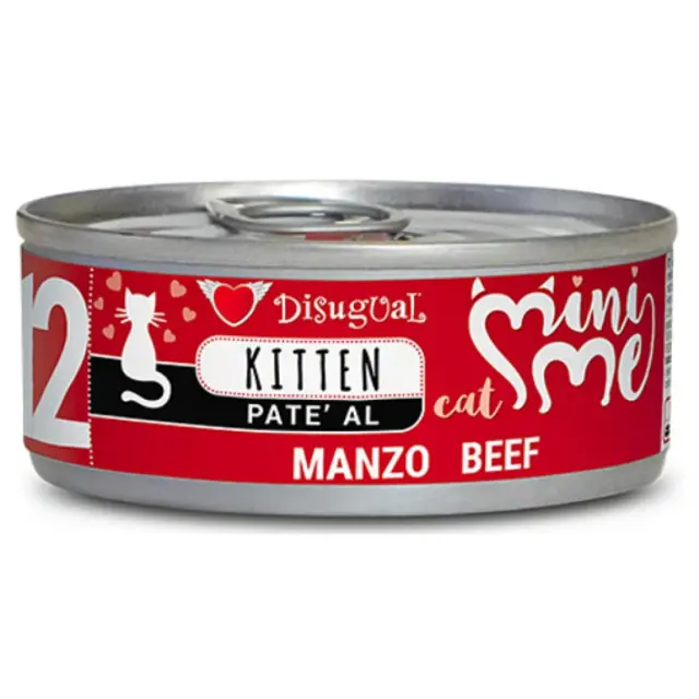 Υγρή Τροφή Disugual Mini Me Cat - Kitten 12 Pate Με Βοδινό 85gr