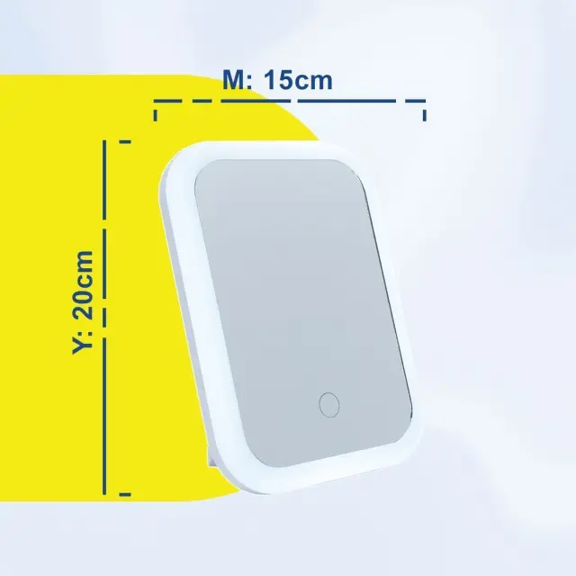 Καθρέπτης Μακιγιάζ USB Άσπρος με Φωτισμό LED 15x20cm 3