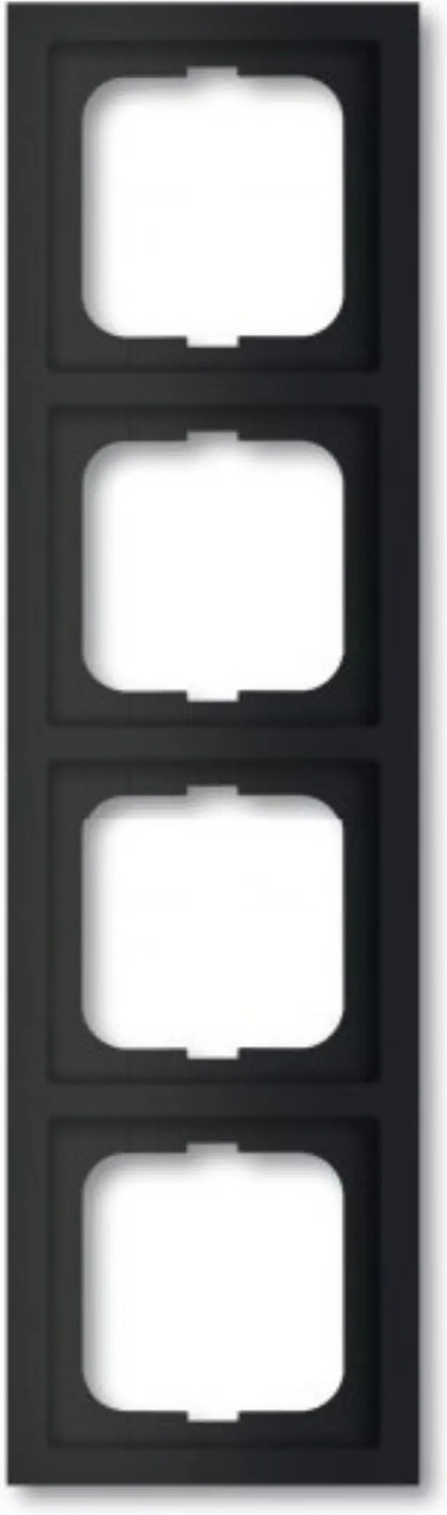 1724-885K Cover Frame 4gang(s) black matt - future linear