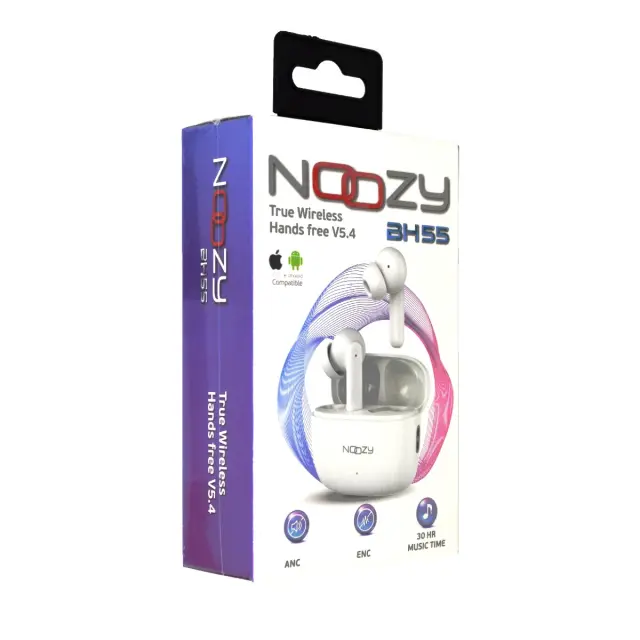 Wireless Hands Free Noozy BH55 V5.4 με ANC + ENC για Μείωση Εξωτερικού Θορύβου 30 ώρες Αναπαραγωγής 6 ώρες Ομιλίας Λευκό 3
