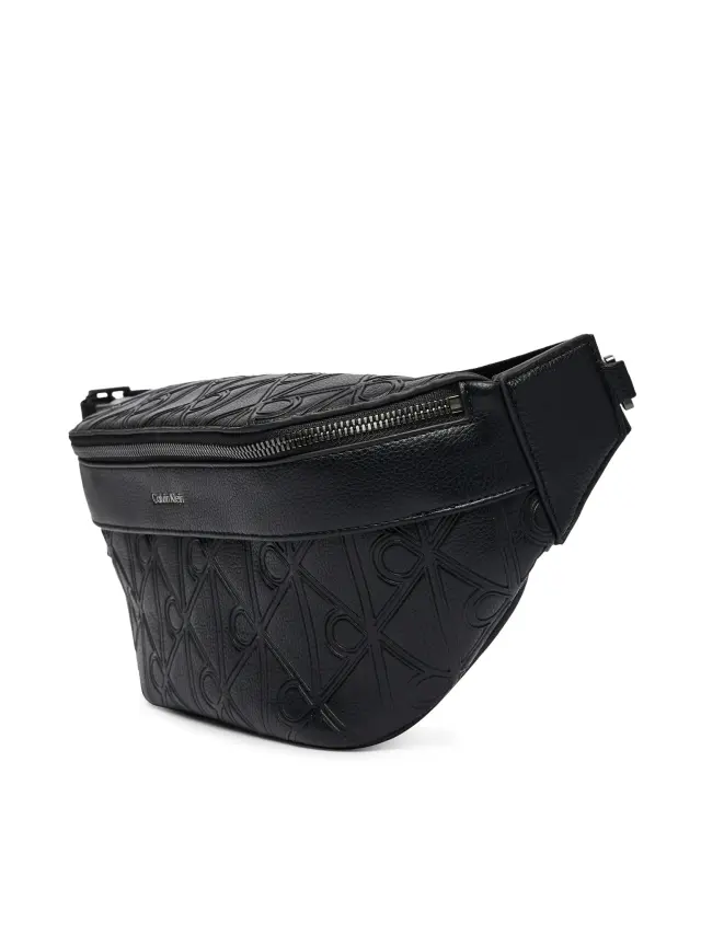 Calvin Klein Ανδρικό Μικρό Τσαντάκι Μέσης Emblem Aop Deboss Waistbag Μαύρο 3