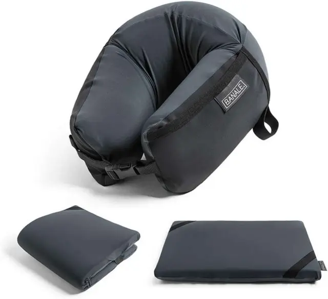 Μαξιλαράκι ταξιδίου Omni Pillow με αφρό μνήμης σε γκρι χρώμα 3 σε 1 3