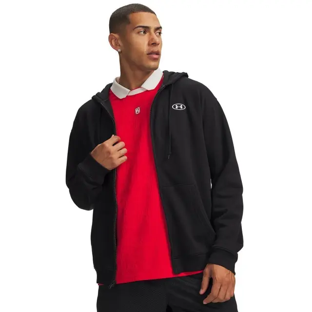 Under Armour Men's Rival Fleece Full-Zip Hoodie Μαύρο 6013451-008 (Under Armour) - Large