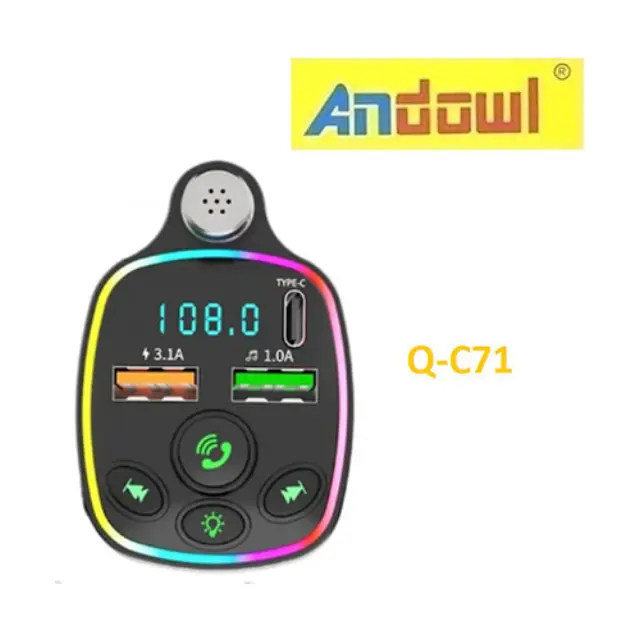 Andowl Q-C71 FM Transmitter Αυτοκινήτου με Bluetooth / USB 2