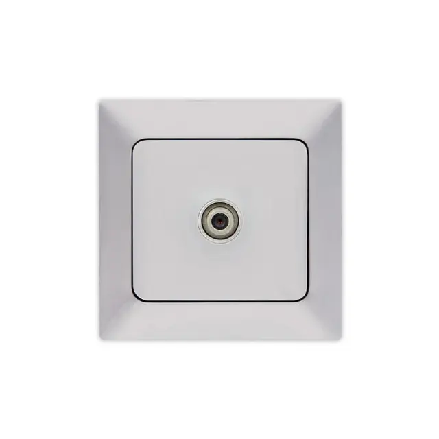 Πρίζα Tv F Connector Νίκελ Ματ 8.2x8.2x3.6cm