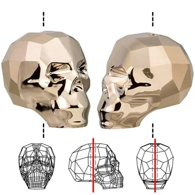 Swarovski 5750 Νεκροκεφαλή (Skull) Crystal Rose Gold 2x 13mm - 1τεμ