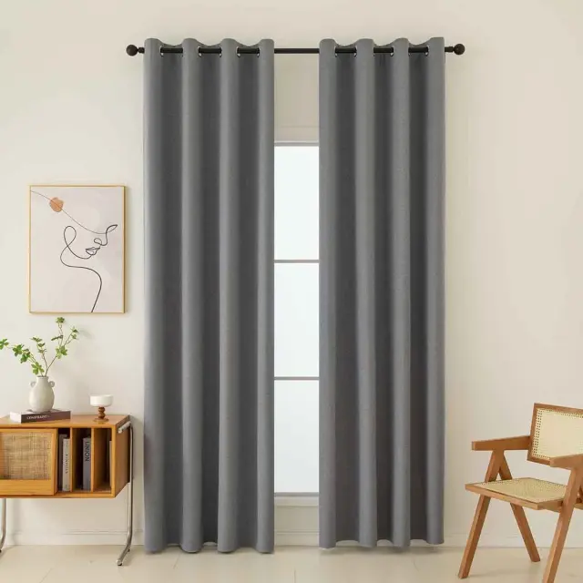 Beauty Home Κουρτίνα Full Blackout σκίασης με 8 κρίκους Total Art 8446 140x270 Ανθρακίτης