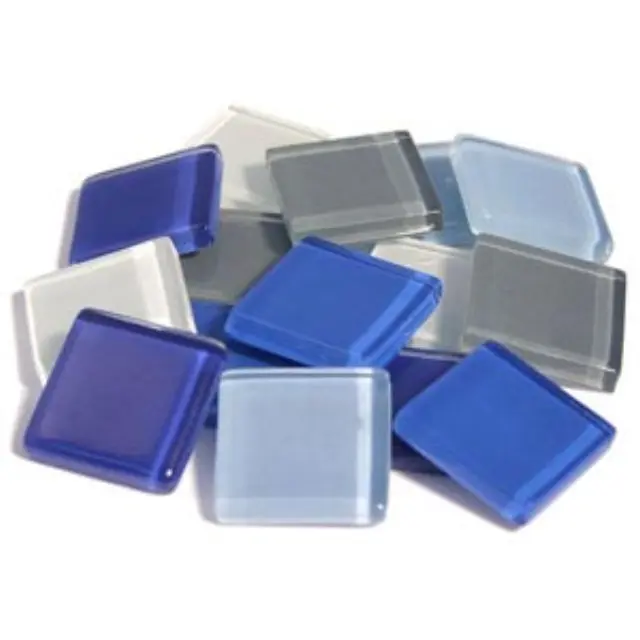 Γυάλινες Ψηφίδες Soft Glass - Blue Mix - 20x20mm - 200gr