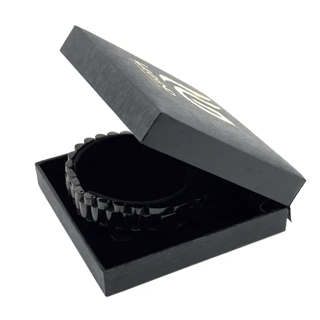 Μαύρο Βραχιόλι Ανοξείδωτο Ατσάλι 19cm 3