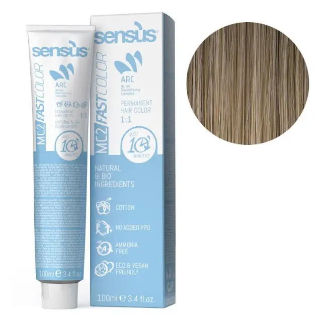 Sensus MC2 Fast Color 8.0 Light Blonde 100ml - (μόνιμη βαφή χωρίς αμμωνία για γρήγορη εφαρμογή)