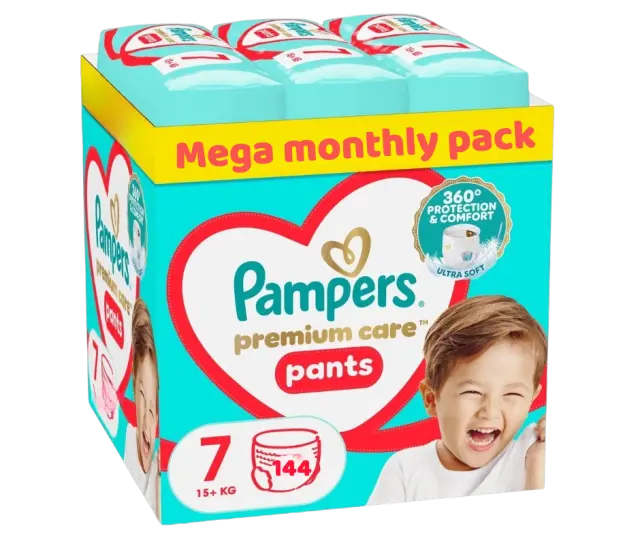 Pampers Premium Care Pants Mega Monthly Pack no7 (17+kg) 144 Πάνες – Βρακακι