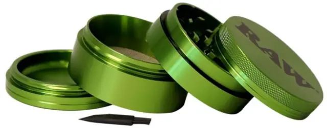 RAW Grinder Τρίφτης Αλουμινίου Πράσινο 56mm - 4 Parts 3