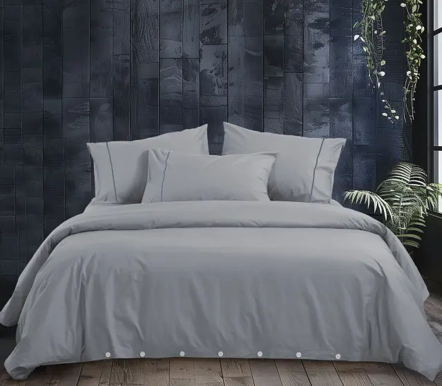 Nef-Nef Homeware Παπλωματοθήκη Nautica Wave Solid Σετ Υπέρδιπλη 240x220 Silver