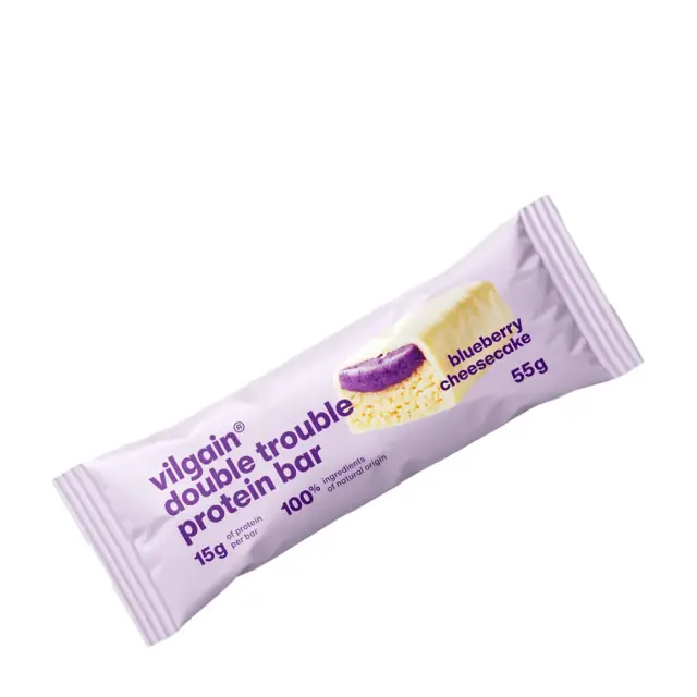 Vilgain Double Trouble Protein Bar Blueberry Cheesecake