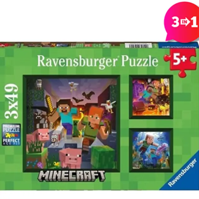 Ravensburger - Minecraft Biomes 3x49p - (10105621) - Toys
