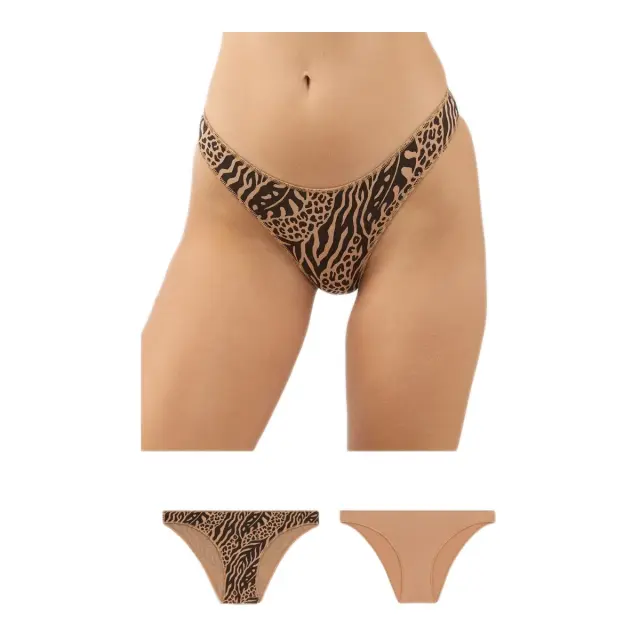 Minerva Γυναικείο Slip Rio Modal Fimelle - Διπλό Πακέτο, Χρώμα Skin-Brown
