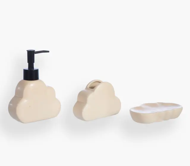 Nef-Nef Homeware Σετ Αξεσουάρ Μπάνιου 3 τεμ. Easy Εκρού 2