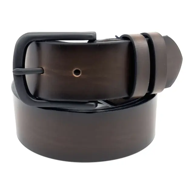 Καφέ Ζώνη P.U. Leather Brushed 4 cm