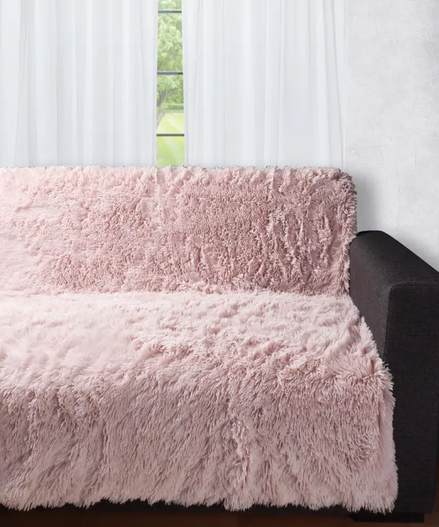 Διακοσμητικό μαλλιαρό ριχτάρι 5336 (145cm x 195cm) πούδρα - -