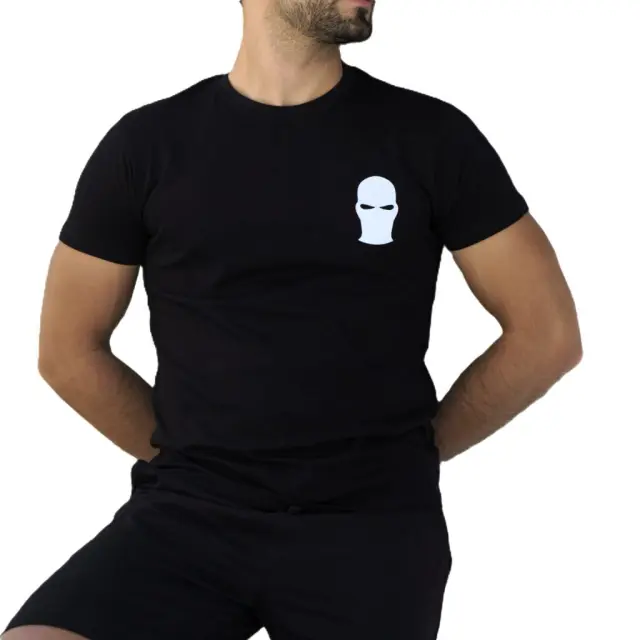 Ghetto Black T-Shirt White Mask Logo | Unisex