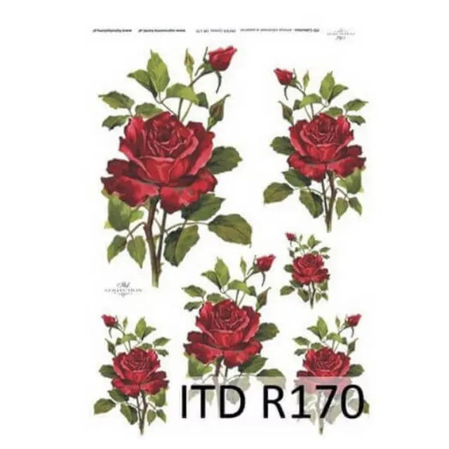 Ριζόχαρτο ITD, 21x29cm, Κόκκινα τριαντάφυλλα, R170
