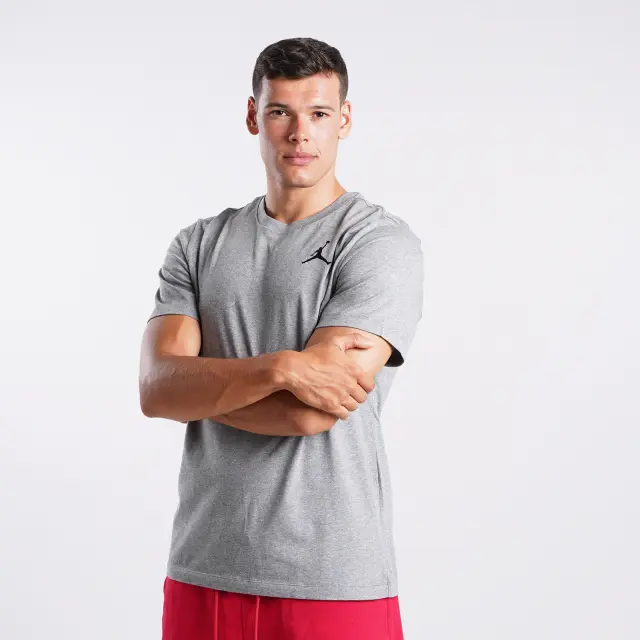 Jordan Jumpman Ανδρικό T-shirt Carbon Heather με Λογότυπο DC7485-091 - L
