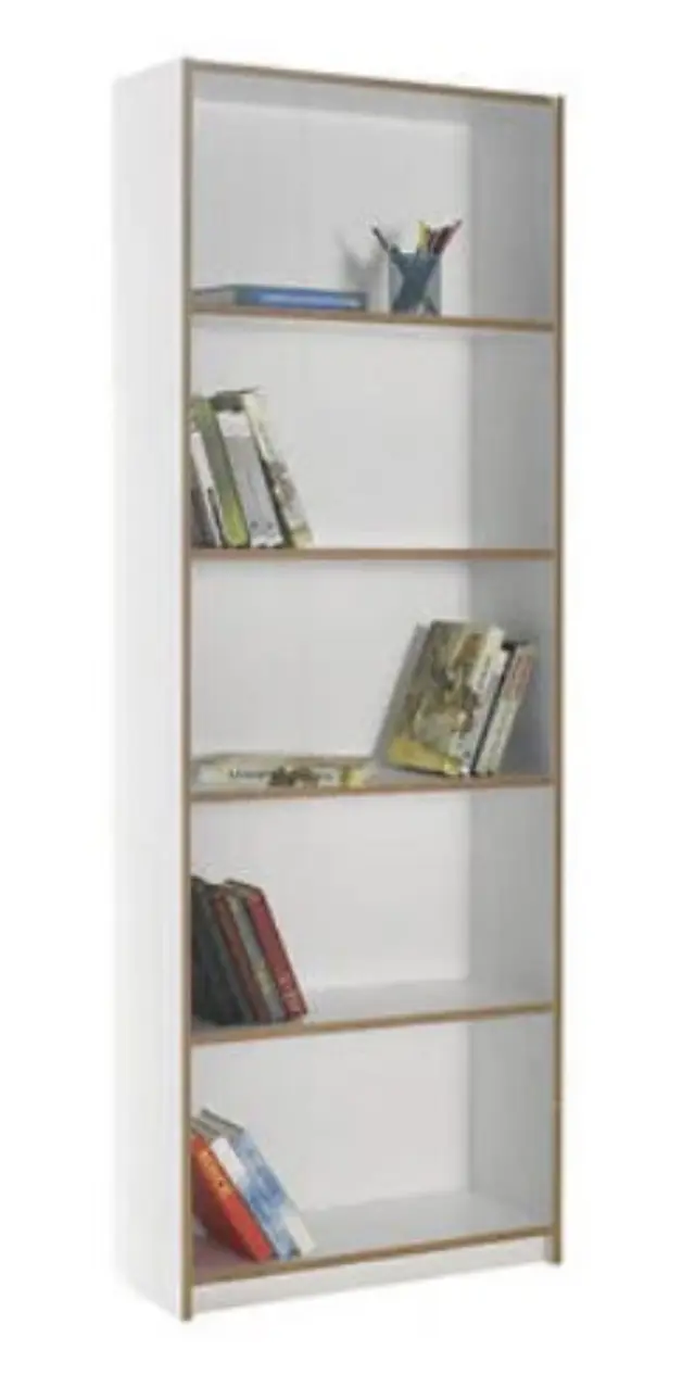 Βιβλιοθήκη KTP-350-DX Trendline Λευκό ματ με φυσικό 64x182x26cm 3