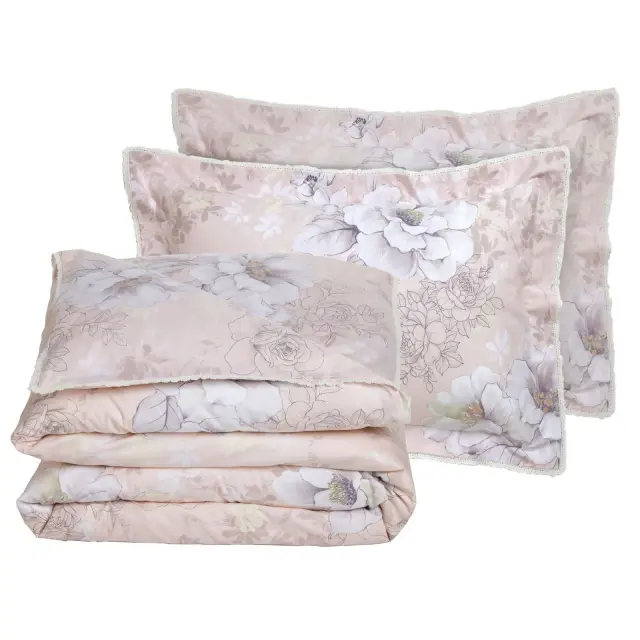 Das Home Παπλωματοθήκη σετ υπέρδιπλη Prestige 1711 Pink-Grey 3