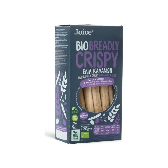 Joice Foods Organic Breadsticks Βιολογικά Κριτσίνια με Ελιές Καλαμών & Ρίγανη, 120g