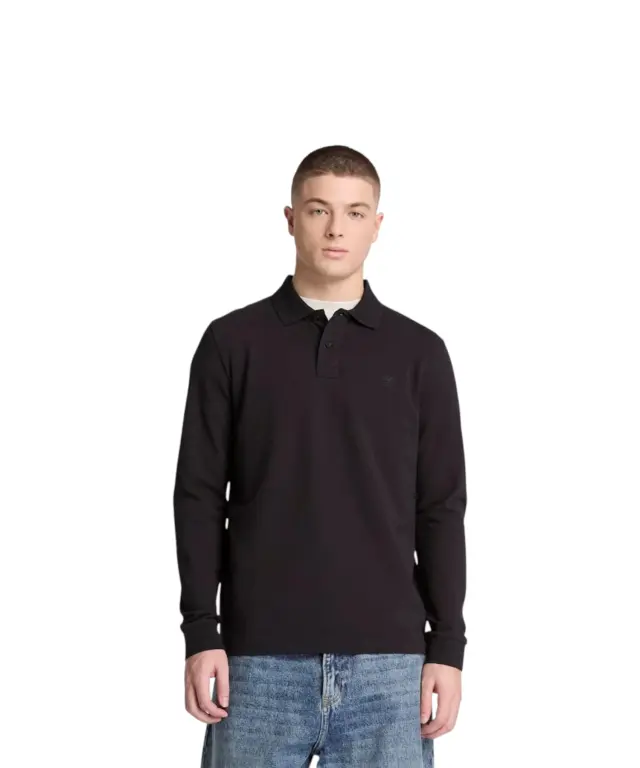 Timberland - Ανδρικό Μακρυμάνικο Polo Oyster River Regular Fit TBC0YHDG-001 Μαύρο - S