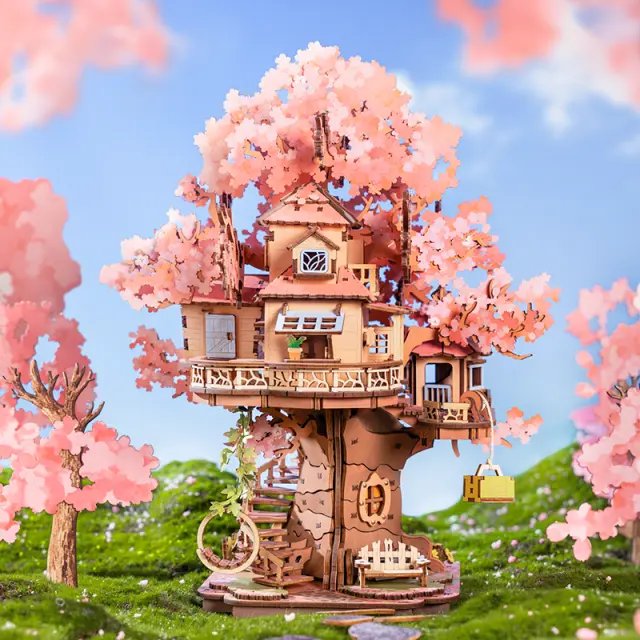 Robotime Ξύλινη Κατασκευή 3D Sakura Tree House TGS04 3