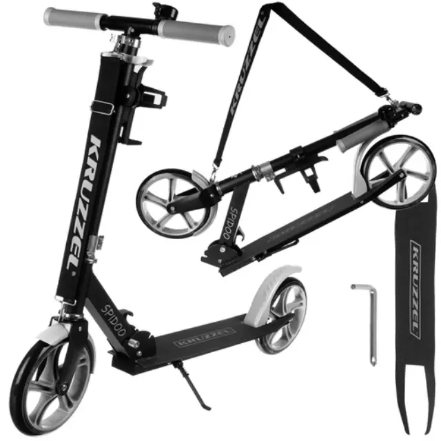 KRUZZEL SPIDOO ΠΑΤΙΝΙ SCOOTER ΑΝΑΔΙΠΛΟΥΜΕΝΟ ΜΕ ΤΡΟΧΟ 200mm ΓΚΡΙ 25629