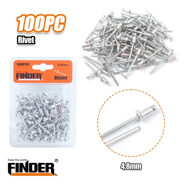 Πριτσίνια αλουμινίου - 100pcs - 4.8mm - Finder - 195278 2