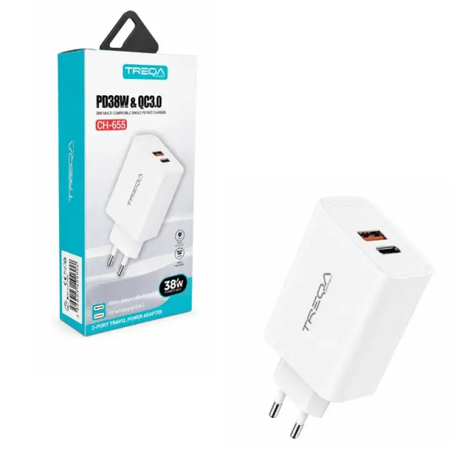 Treqa Φορτιστής Ταχείας Φόρτισης 38W CH-655 - Fast Charger 017238