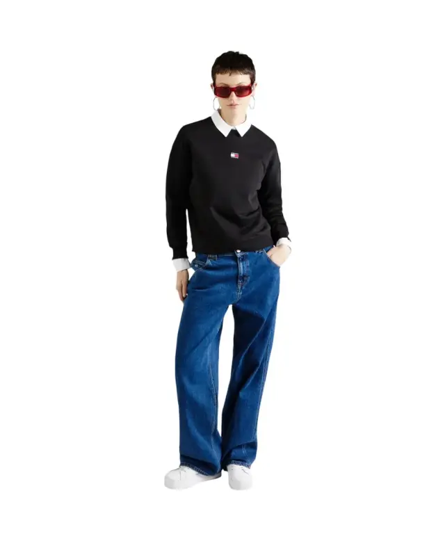 Tommy Hilfiger - Γυναικείο Φούτερ Badge Loose Fit DW0DW17325-BDS Μαύρο 3