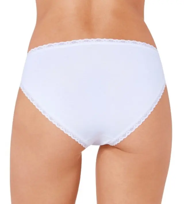 Sloggi Γυναικείο Εσώρουχο 24/7 Cotton Lace Tai - Τριπλό Πακέτο, Χρώμα Λευκό 2