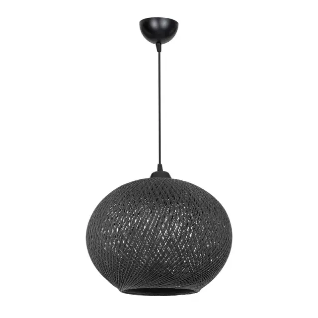 Φωτιστικό οροφής μονόφωτο Leshia pakoworld Ε27 μαύρο Φ38x38εκ