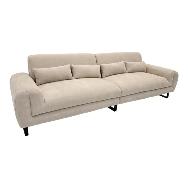 Καναπές Dorana pakoworld τετραθέσιος μπεζ ύφασμα 286x89x83εκ 2