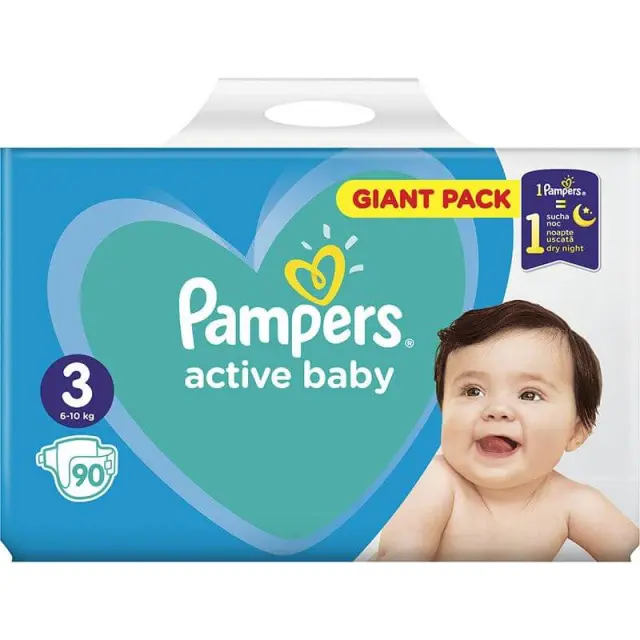 Pampers Active Baby Giant Pack No 3 (6-10Kg), 90 τμχ