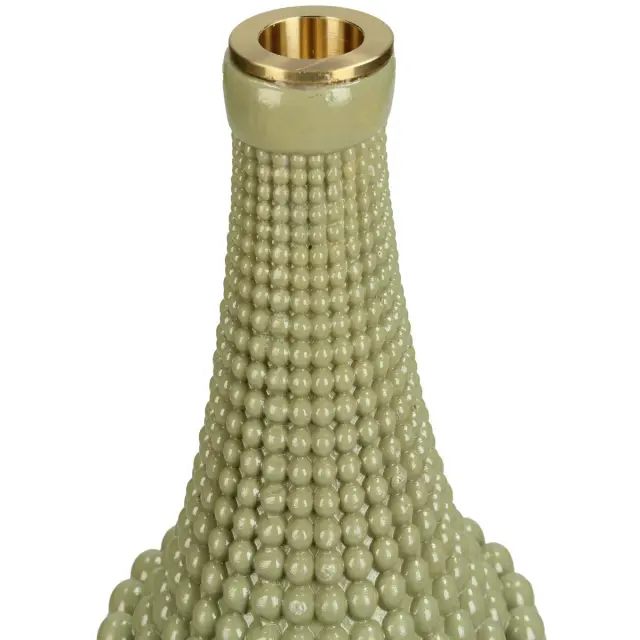 Κηροπήγιο Χάντρες Πράσινο Polyresin 10x10x23.3cm 3